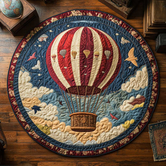 Hot Air Balloon Skyride WN0304033CL Quilted Round Mat