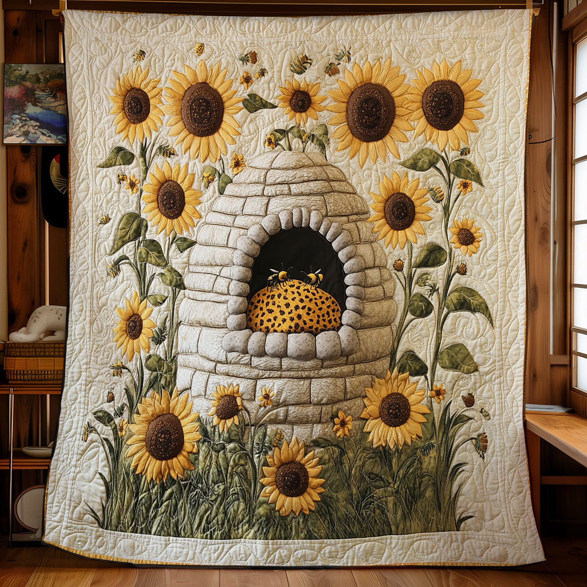 Beehive In Sunflower WY2403002CL Quilt