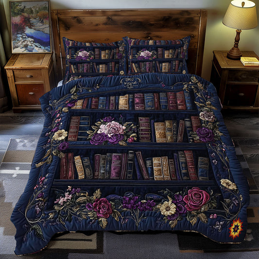 Navy Bookshelf WY2012021CL Duvet Cover Set