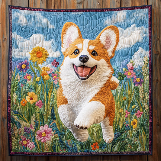 Corgi in Garden CW0507014CL Quilt