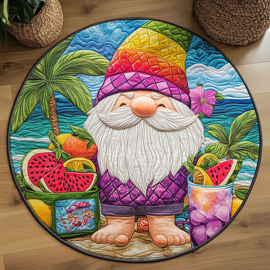 Summer Gnome Vibes WJ1004050CL Quilted Round Mat