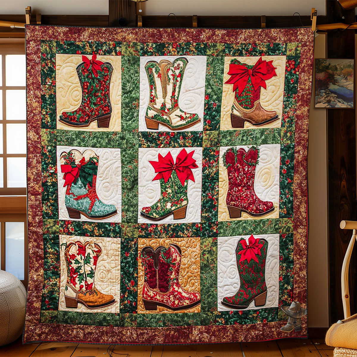 Christmas Cowboy Charm WN2211039CL Quilt