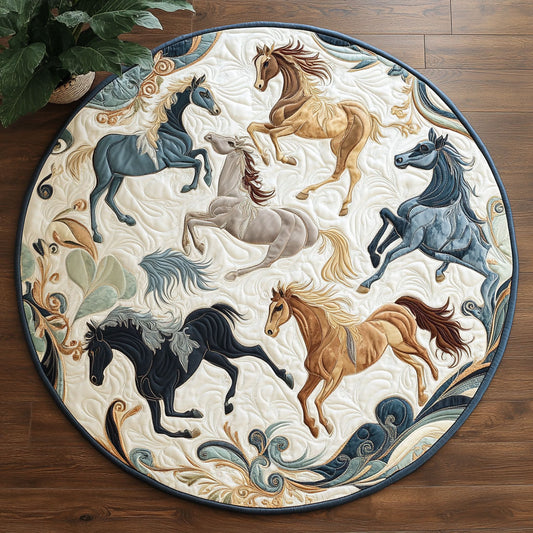 Majestic Horse CW2205382CL Quilted Round Mat