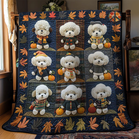 Bichon Frise Pumpkin Pals WN1610027CL Quilt