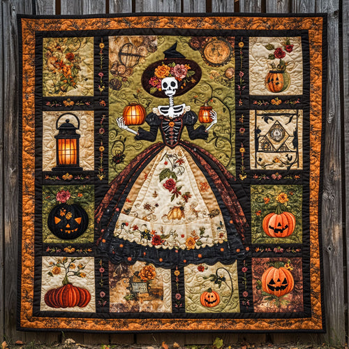 Autumn Bloom Skeleton Lady WN1908004CL Quilt