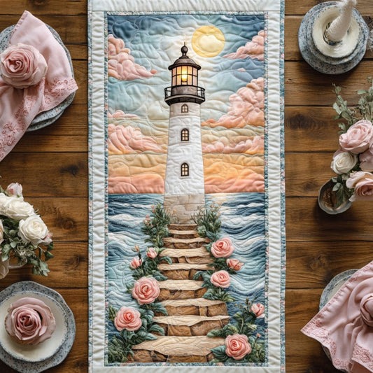 Rose Lighthouse WY31050340CL Quilted Table Runner