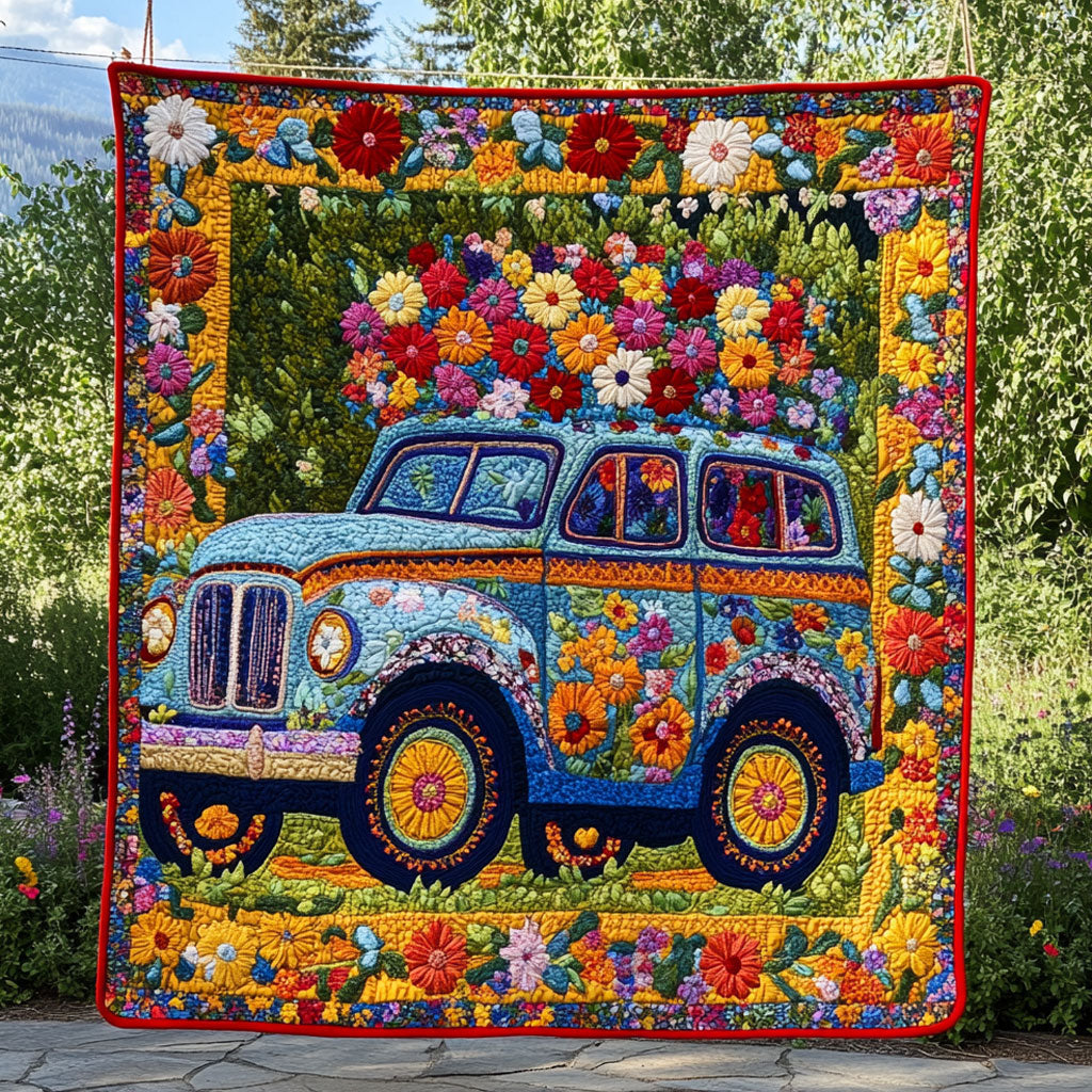 Flower Power Hippie Car WN0609038CL Quilt