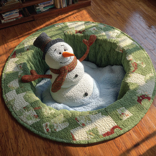 Joyful Snowman XR2909008CL Quilted Round Mat