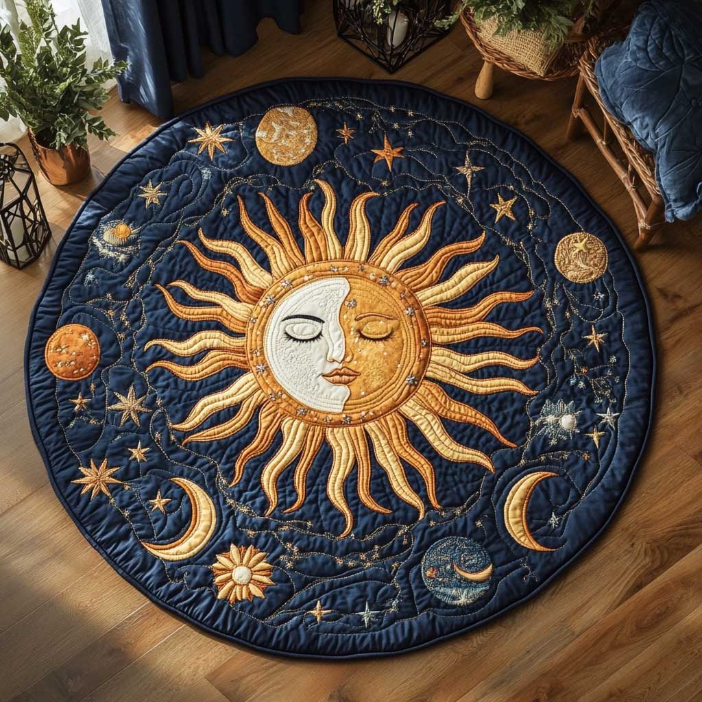 Boho Galaxy Vibes WN0504007CL Quilted Round Mat