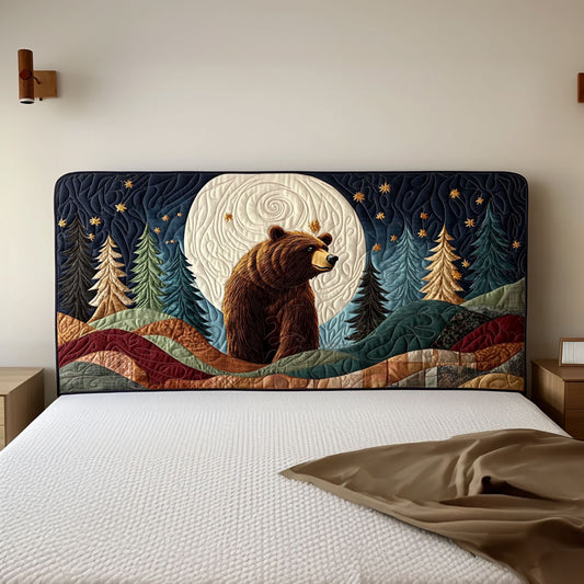 Moonlit Night Bear QA0201002CL Quilted Headboard Slipcover