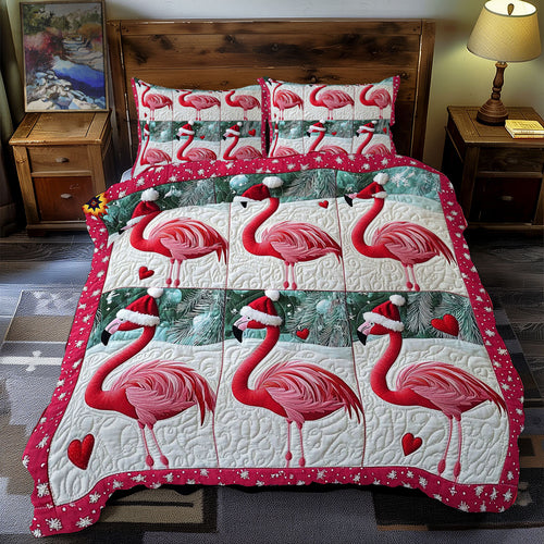 Santa Flamingo WY0612069CL Duvet Cover Set