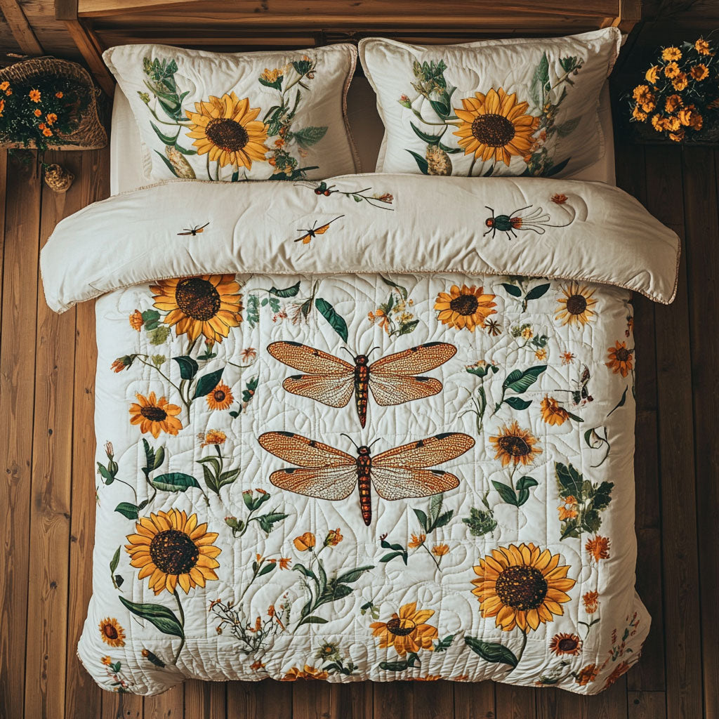 Sunflowers And Dragonflies WY0608043CL Duvet Cover Set
