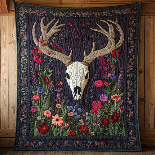 Floral Antler Skull CW1207018CL Quilt