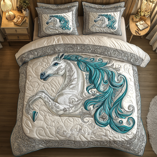 Teal Horse WY0201003CL Duvet Cover Set