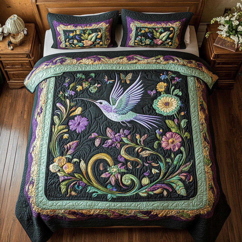 Majestic Hummingbird In Garden WY2901079CL Duvet Cover Set