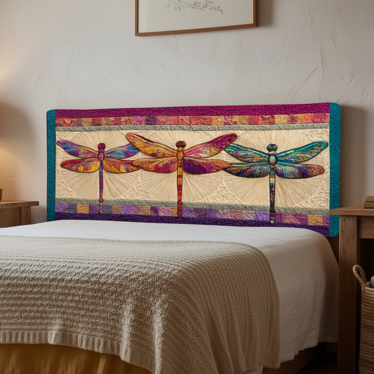 Rainbow Dragonflies XR2512021CL Quilted Headboard Slipcover