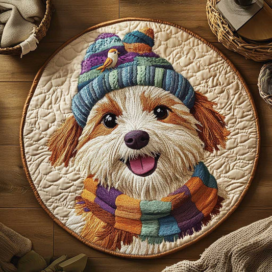 Charming Dog WN2103011CL Quilted Round Mat