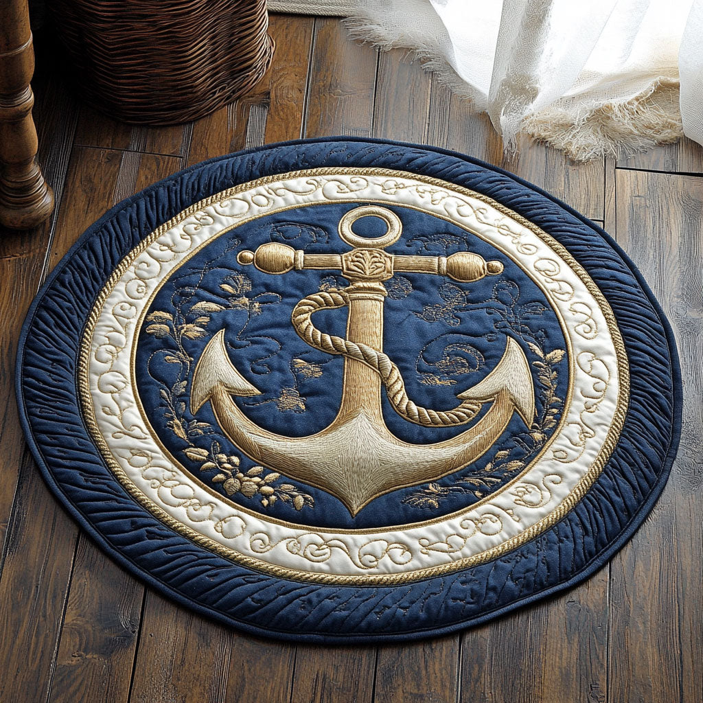 Anchor Ocean Heart WU2403012CL Quilted Round Mat