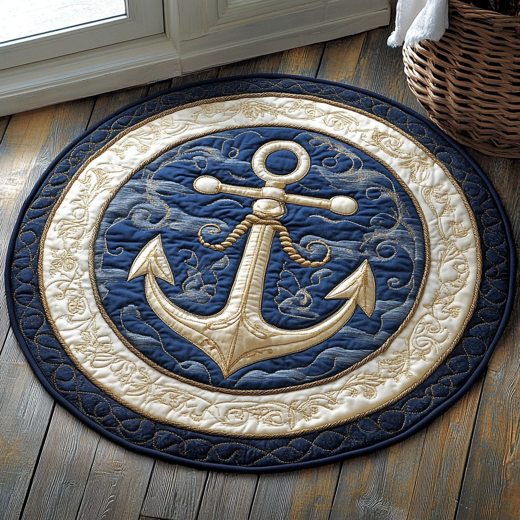 Anchor Ocean Heart WU2403013CL Quilted Round Mat