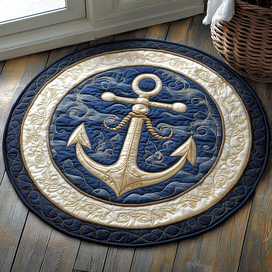 Anchor Ocean Heart WU2403013CL Quilted Round Mat
