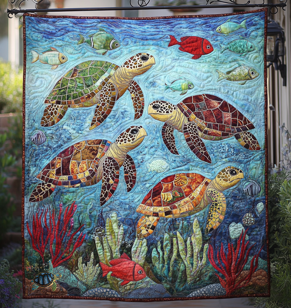 Ancient Sea Turtle WU1812009CL Quilt