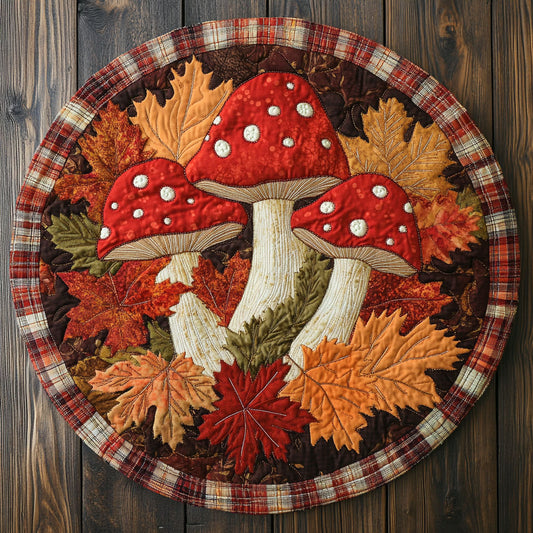 Autumn Mushroom WX2403049CL Quilted Round Mat