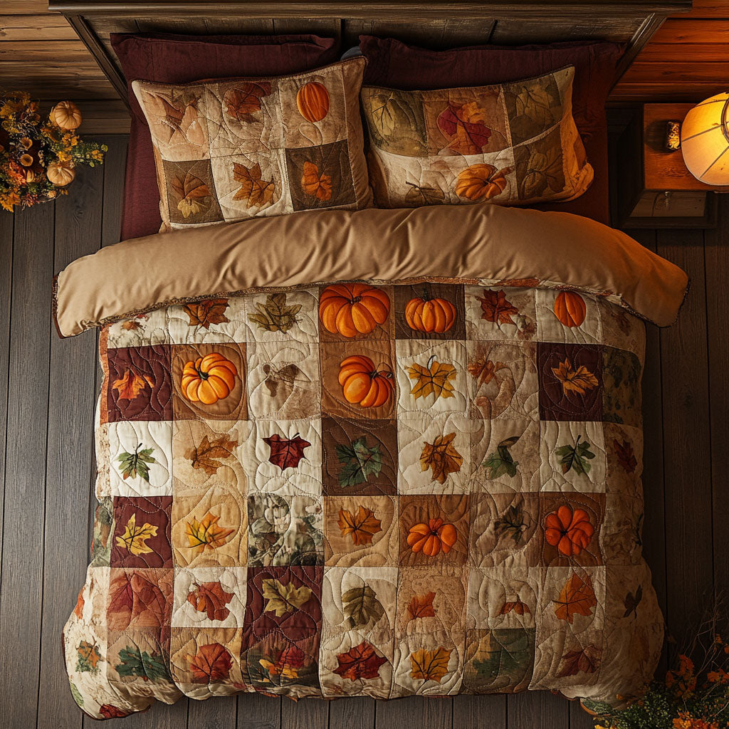 Autumn Pumpkin Patchwork WU2403013CL Duvet Cover Set