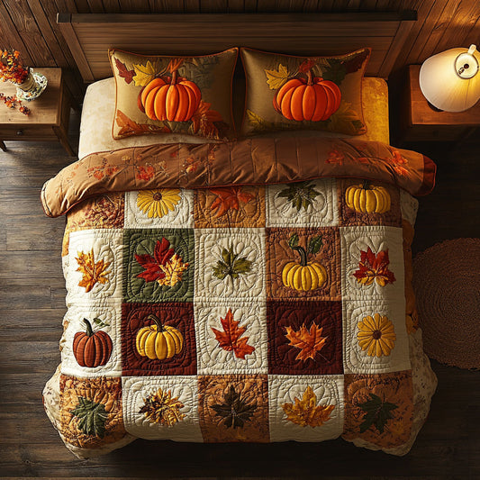 Autumn Pumpkin Patchwork WU2403015CL Duvet Cover Set