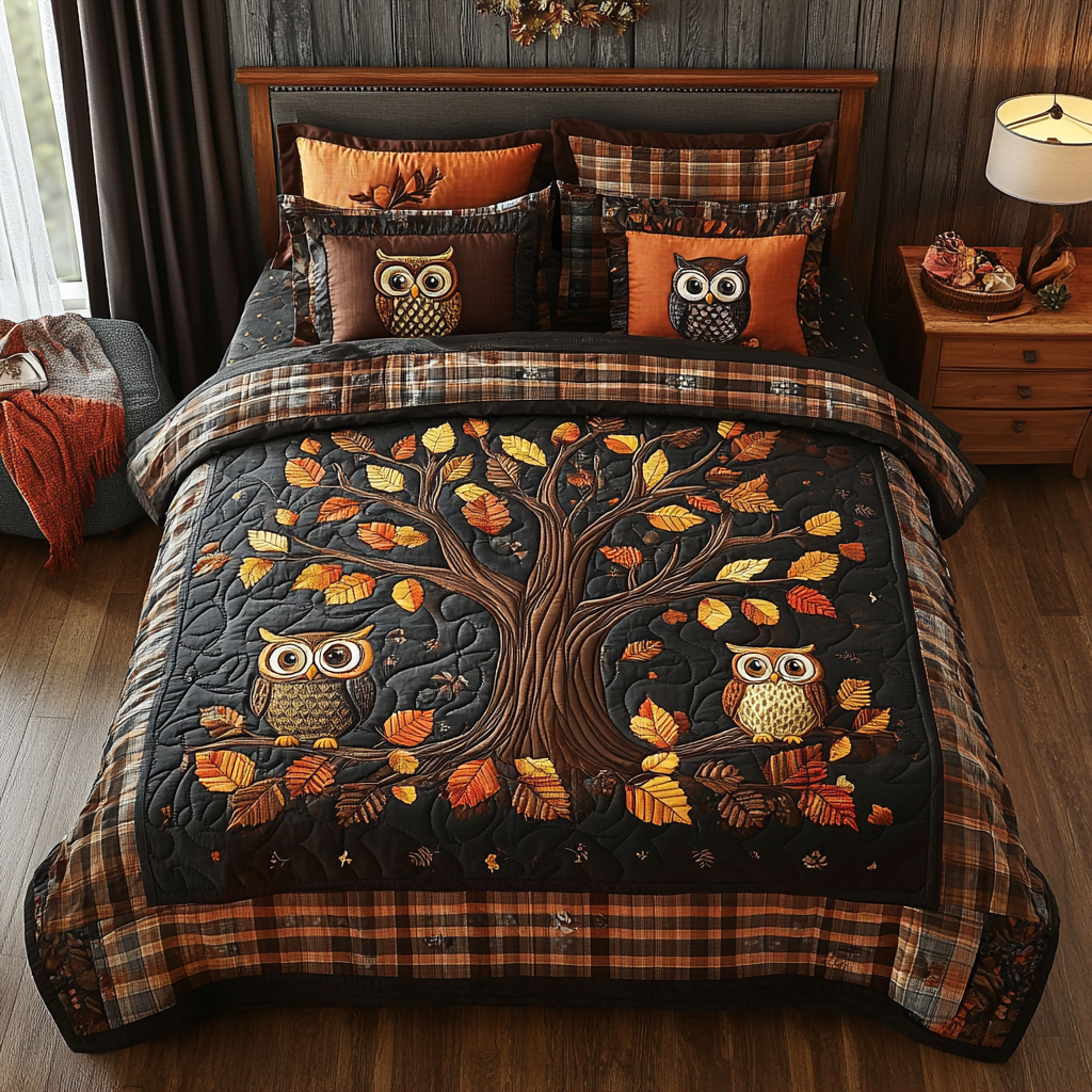 Autumn Whimsy Owl YR2201003CL Duvet Cover Set