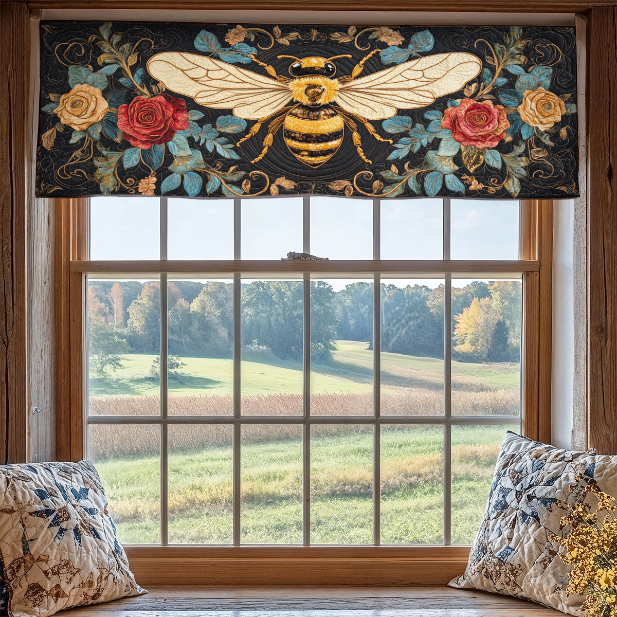Floral Bee WX1705009CL Quilted Valance
