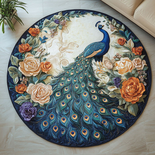Floral Peacock WX2003129CL Quilted Round Mat