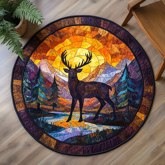 Deer Desert WX1005007CL Quilted Round Mat