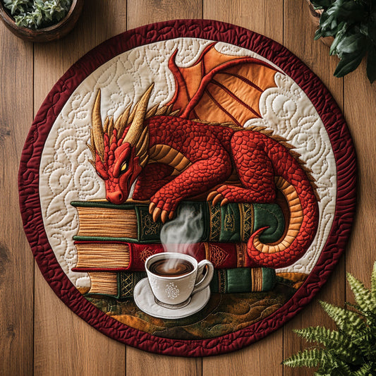 Book And Dragon WY2404003CL Quilted Round Mat