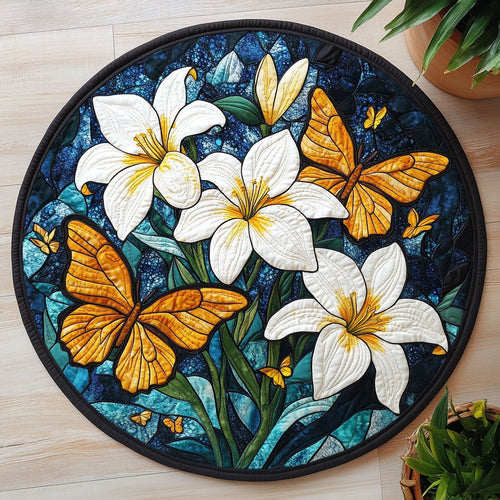 Butterfly Lily CW1806018CL Quilted Round Mat