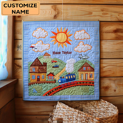 Train And Clouds WN0108045CL Personalized Baby Quilt