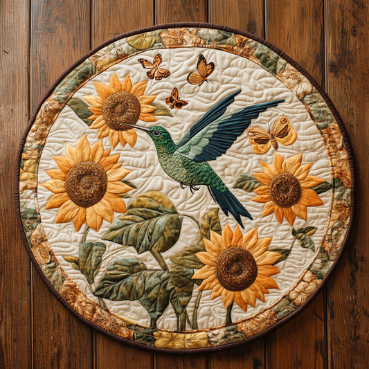 Sunflowers And Nectar WY0108095CL Quilted Round Mat