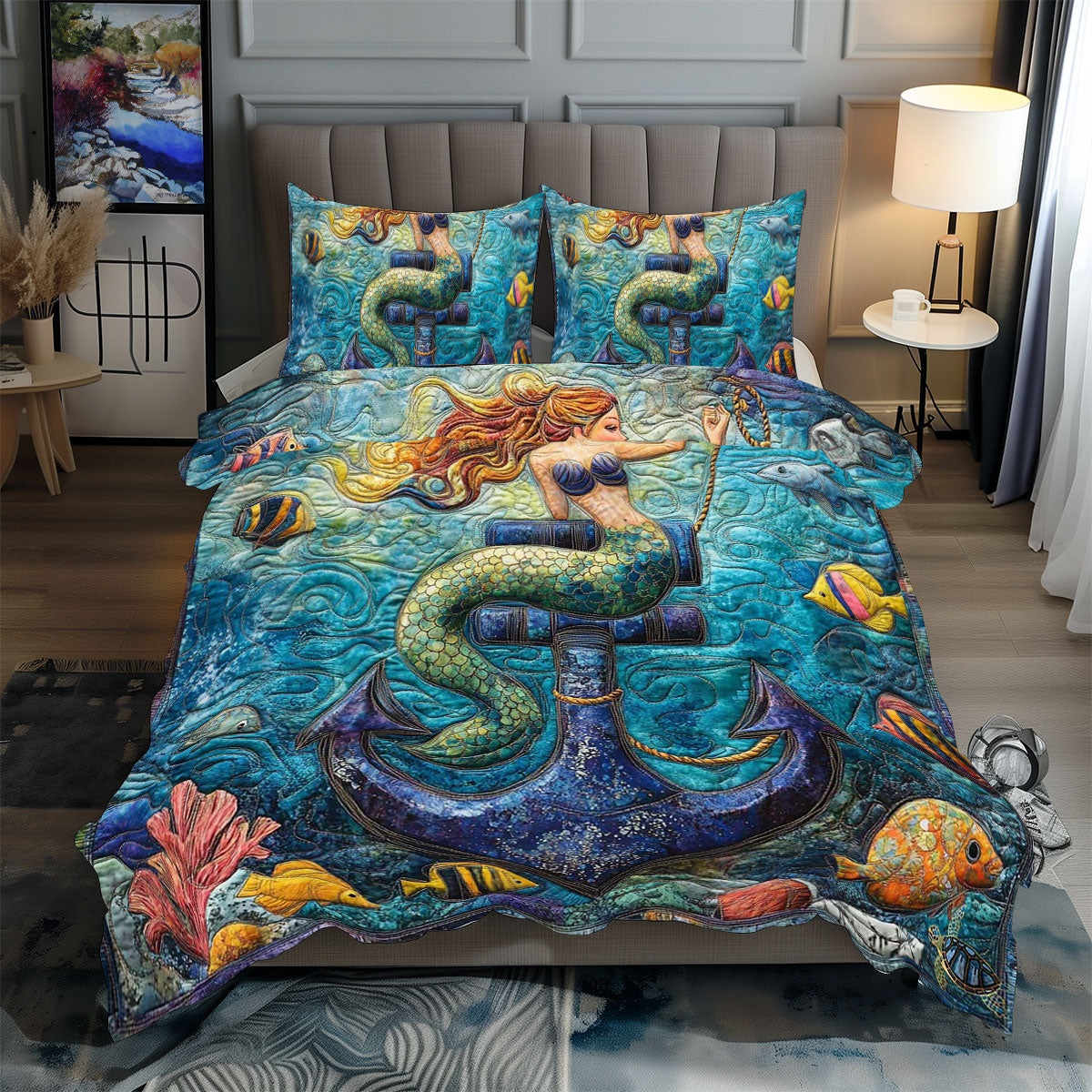 Attractive Mermaid Anchor WP0412001CL Duvet Cover Set