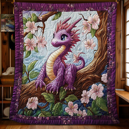 Purple Dragon In Garden WY0901047CL Quilt