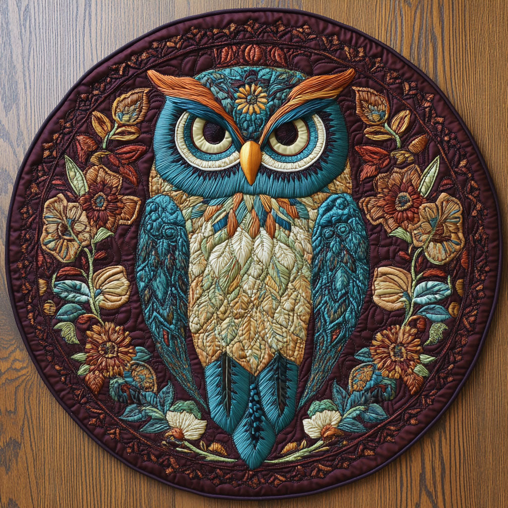 Floral Wisdom CP2107010CL Quilted Round Mat