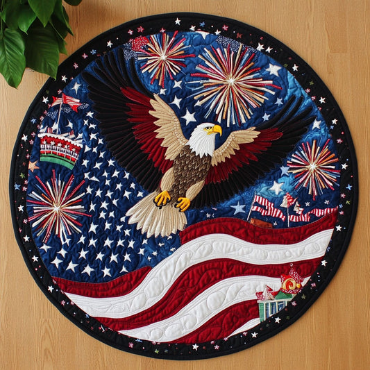 Patriotic Wings CW1706035CL Quilted Round Mat