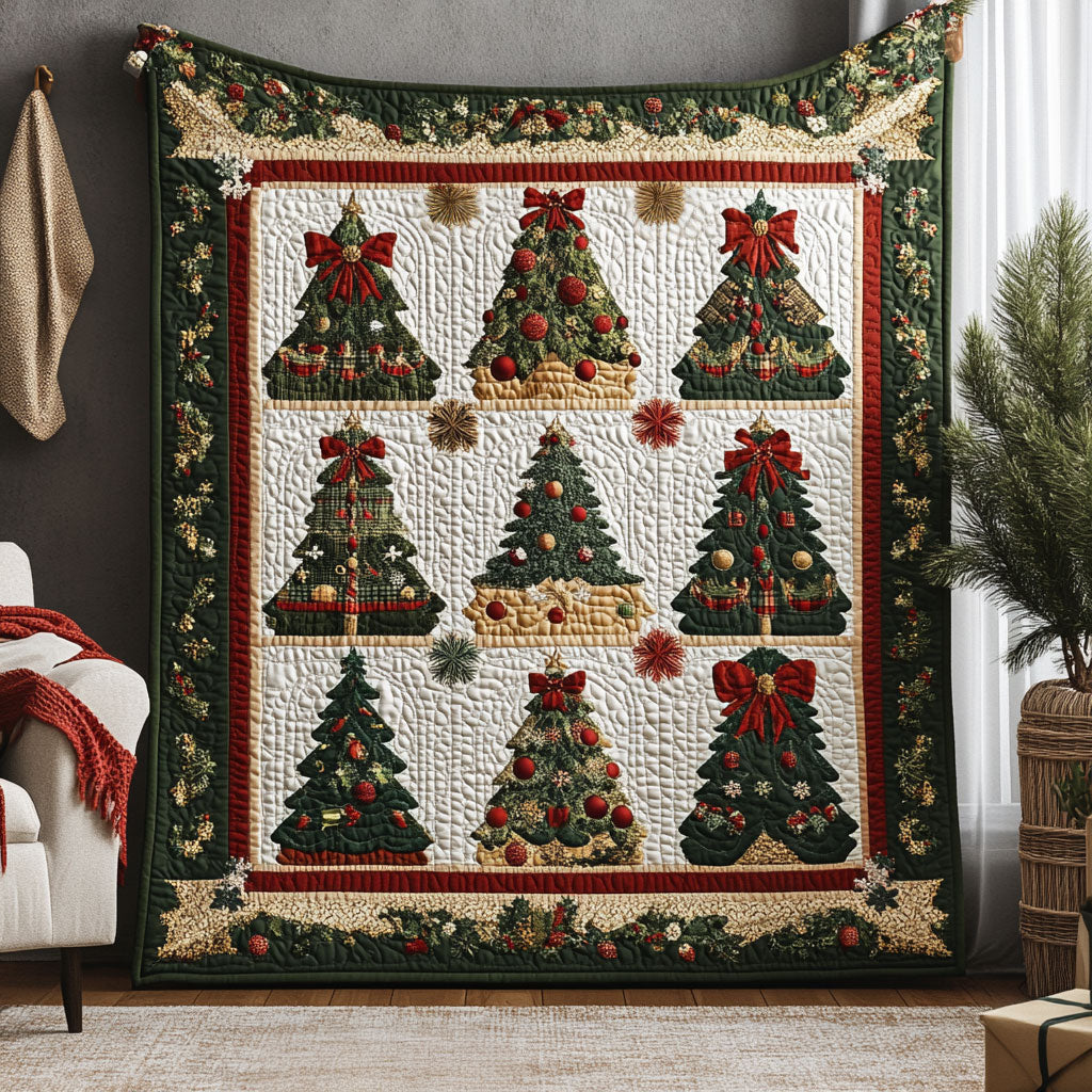 Nine Classic Christmas Trees DH1209014CL Quilt