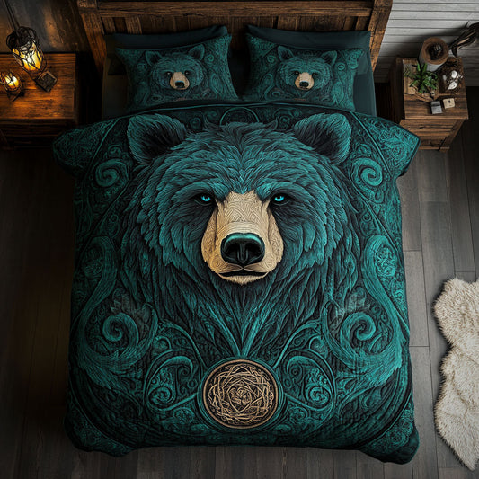Teal Bear Portrait WY0502094CL Duvet Cover Set
