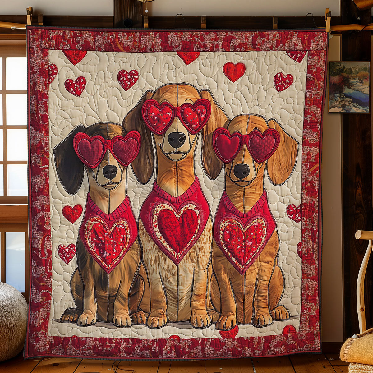 Valentine Dachshund WY0901063CL Quilt