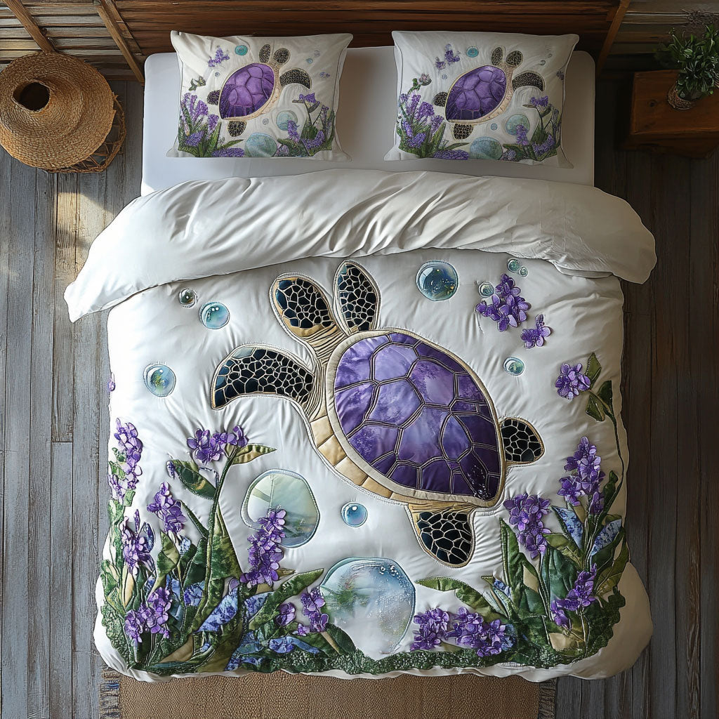 Purple Ocean Turle WY0406021CL Duvet Cover Set