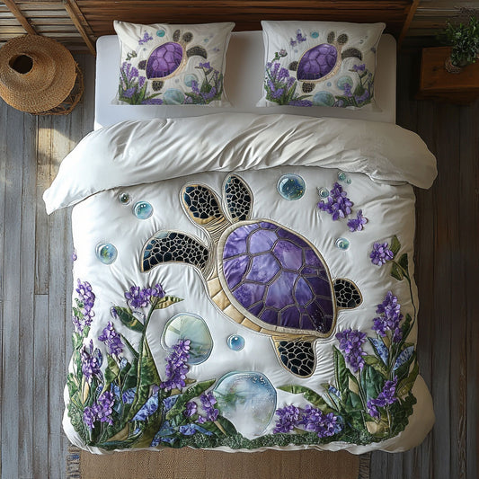 Purple Ocean Turle WY0406021CL Duvet Cover Set