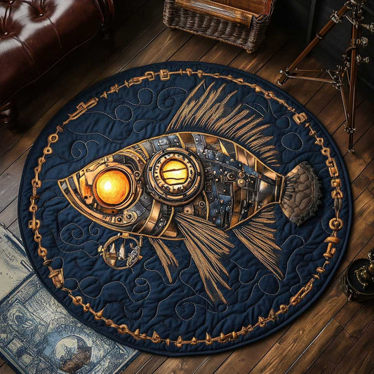Steampunk Depths WN2103017CL Quilted Round Mat