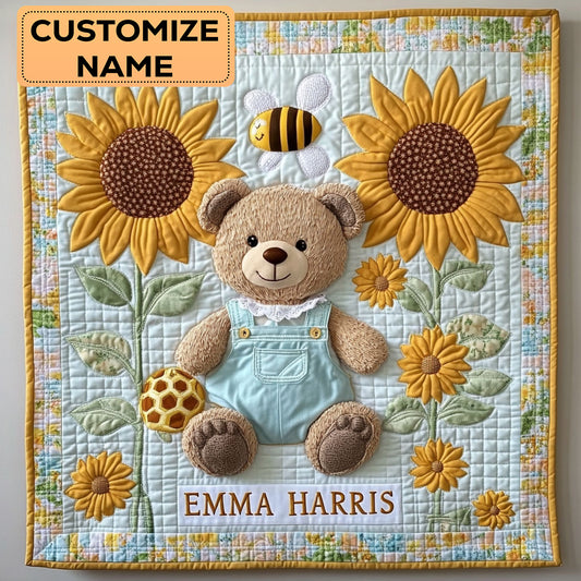 Honey Bear Hug CW3007007CL Personalized Baby Quilt