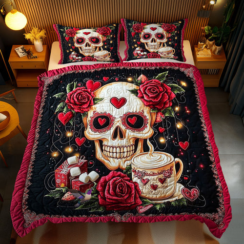 Valentine Rose Skull WY2612085CL Duvet Cover Set