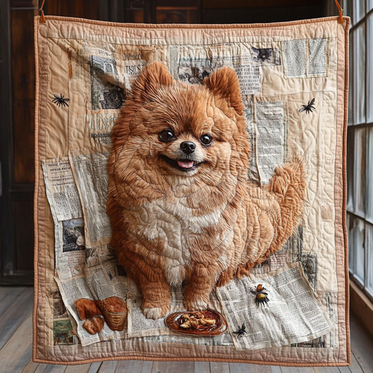 Newspaper Puppy CP1006026CL Quilt