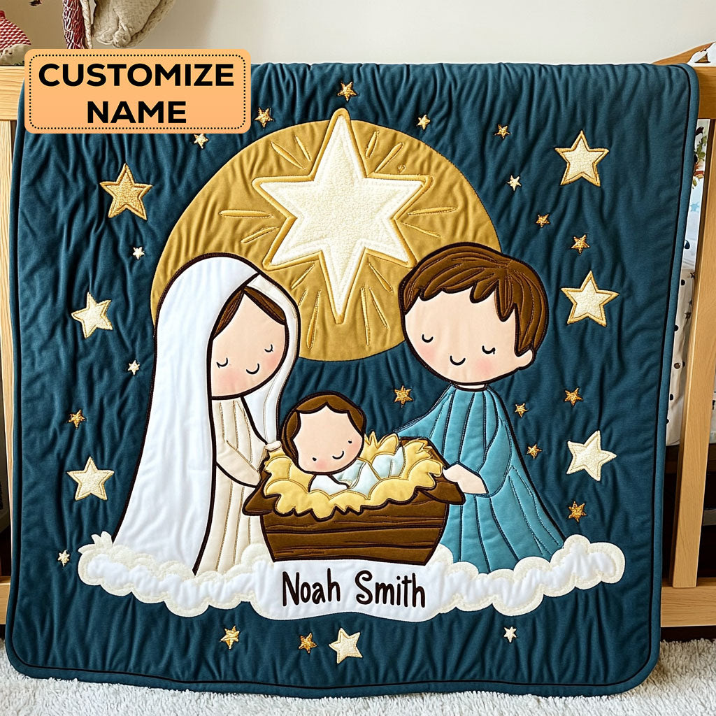 Silent Night Cuddle WY2507014CL Personalized Baby Quilt